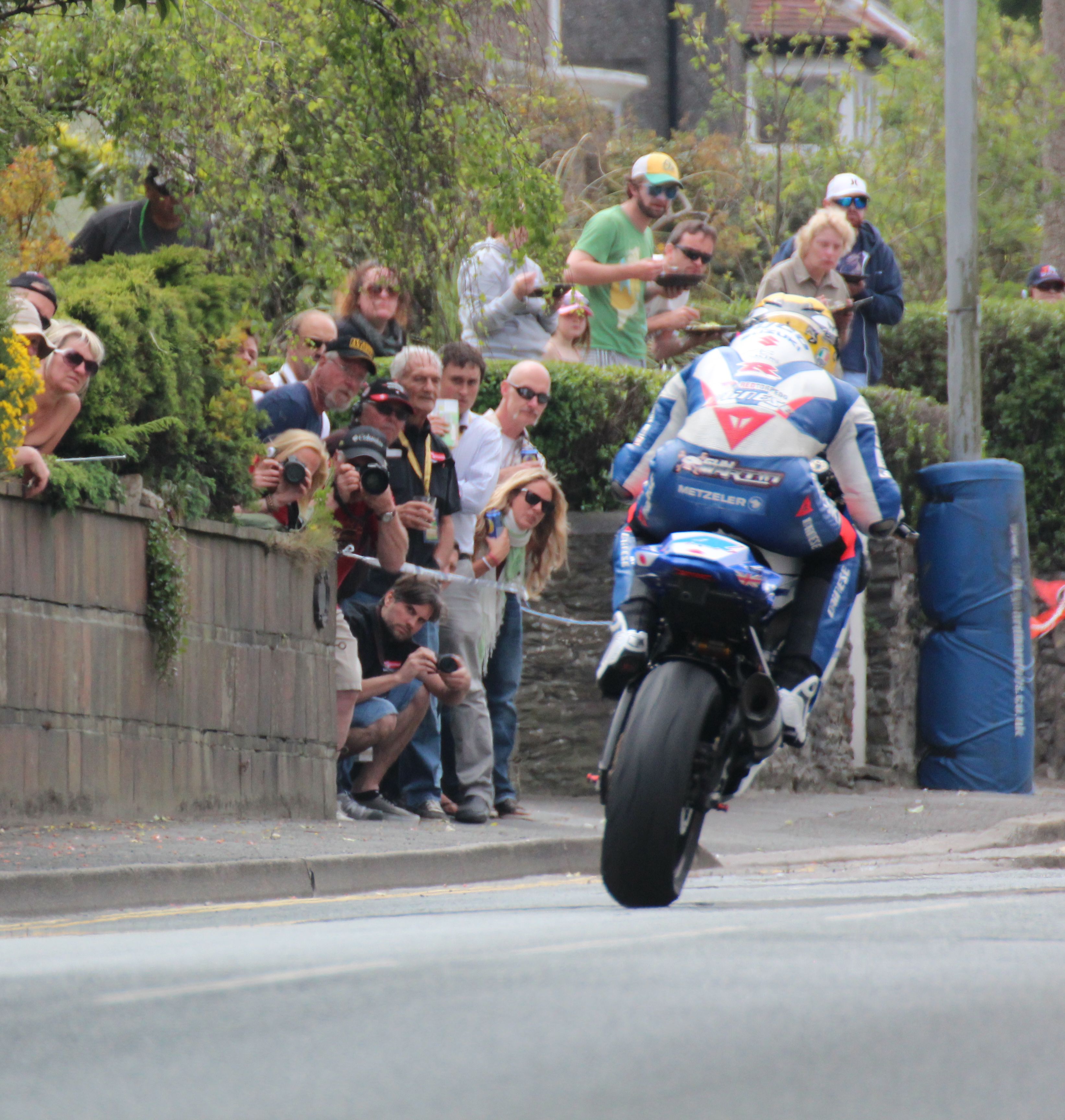 Watching the Isle of Man TT from a hedge!